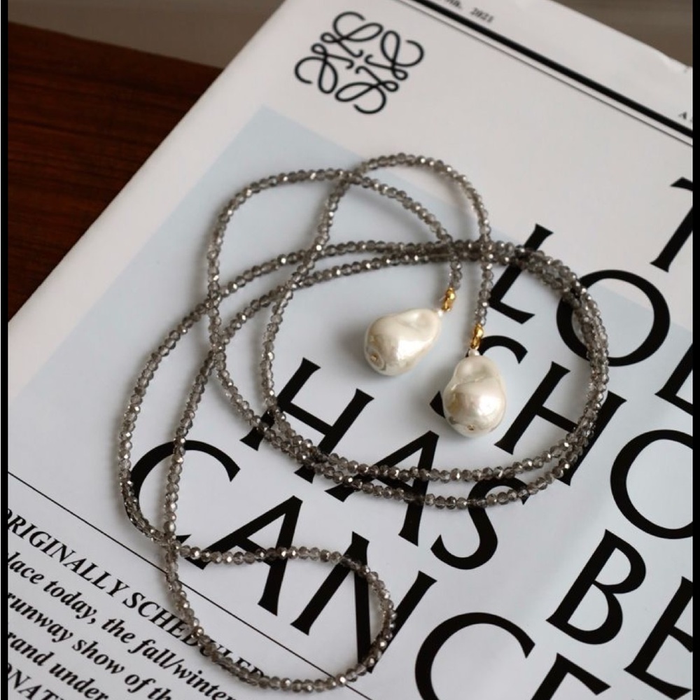 Large Baroque Pearls Long Lariat